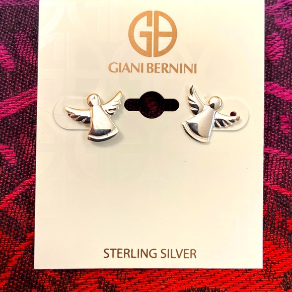 NEW 925 Sterling Silver GIANI BERNINI Angel Stud Earrings - Picture 1 of 4